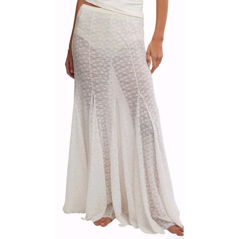 EUC Ivory Free People Kiss Kiss Sheer Mesh Maxi Slip XS - Picture 7 of 10